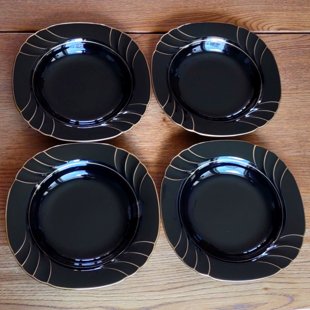 Wave Golden Black Bowls Gallery Collections by Ranmaru